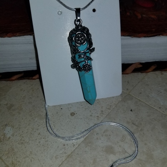 925 sterling silver Turquoise necklace - Picture 6 of 7